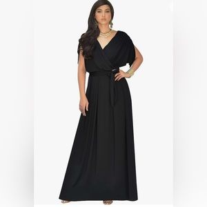NWT! KOH KOH Womens Semi-Formal Short Sleeve V-Neck Floor Length Maxi Dress Gown